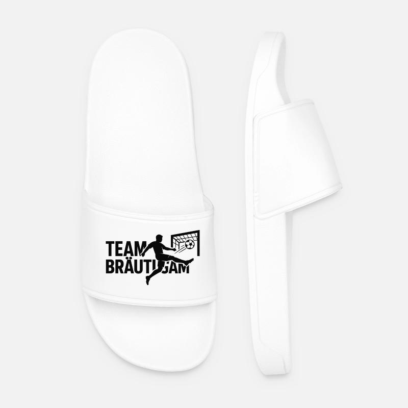 Team Bräutigam Torjubel - Männer Badelatschen - Weiß