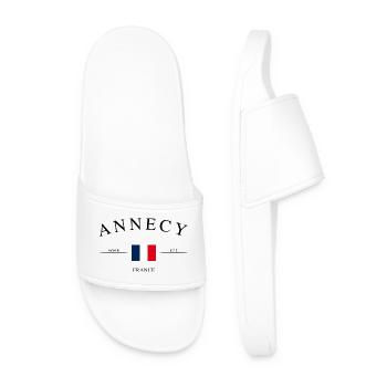 Annecy Frankreich – Urlaub Souvenir & Geschenk - Männer Badelatschen - Weiß - Vorne