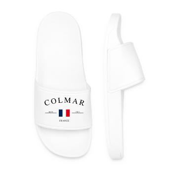 Colmar Frankreich – Urlaub Souvenir & Geschenk - Männer Badelatschen - Weiß - Vorne
