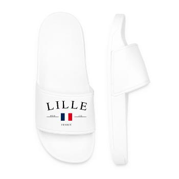 Lille Frankreich – Urlaub Souvenir & Geschenk - Männer Badelatschen - Weiß - Vorne
