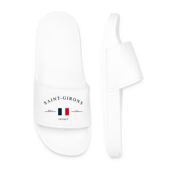 Saint-Girons France Holiday Souvenir & Gift - Men’s Pool Sliders - white - Front