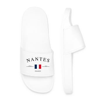Nantes Frankreich – Urlaub Souvenir & Geschenk - Männer Badelatschen - Weiß - Vorne