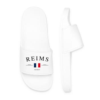 Reims Frankreich – Urlaub Souvenir & Geschenk - Männer Badelatschen - Weiß - Vorne