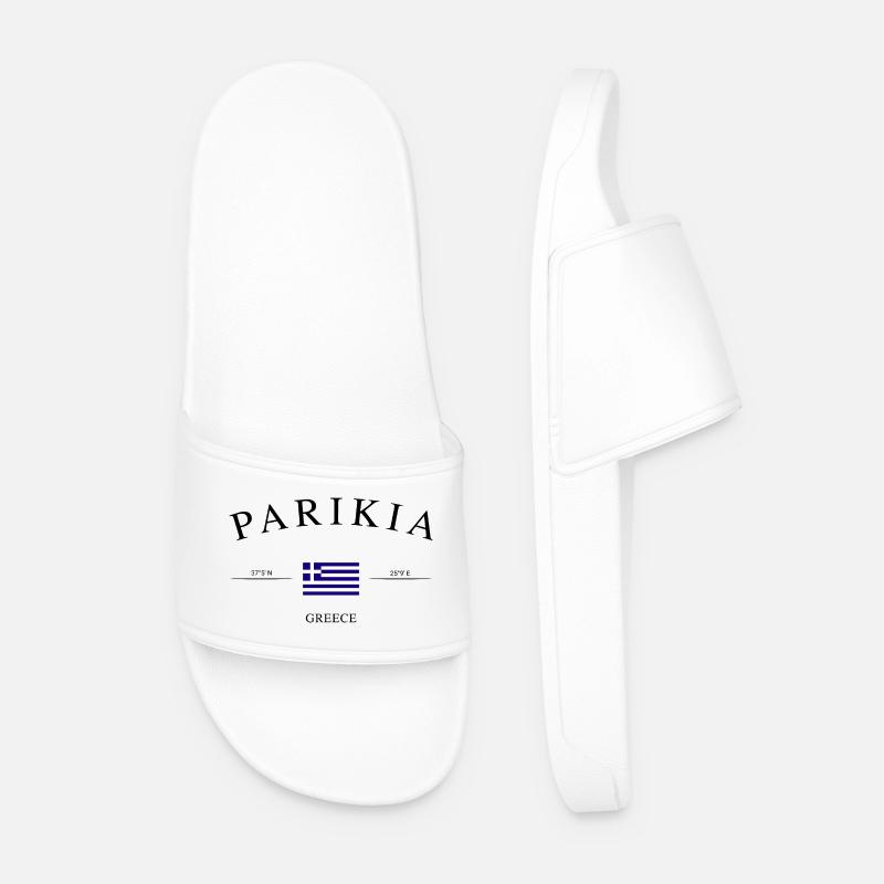 Parikia Paros – Urlaub Souvenir & Geschenk - Männer Badelatschen - Weiß