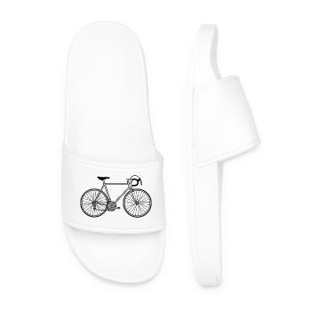 Road Bike Silhouette - Men’s Pool Sliders - white - Front