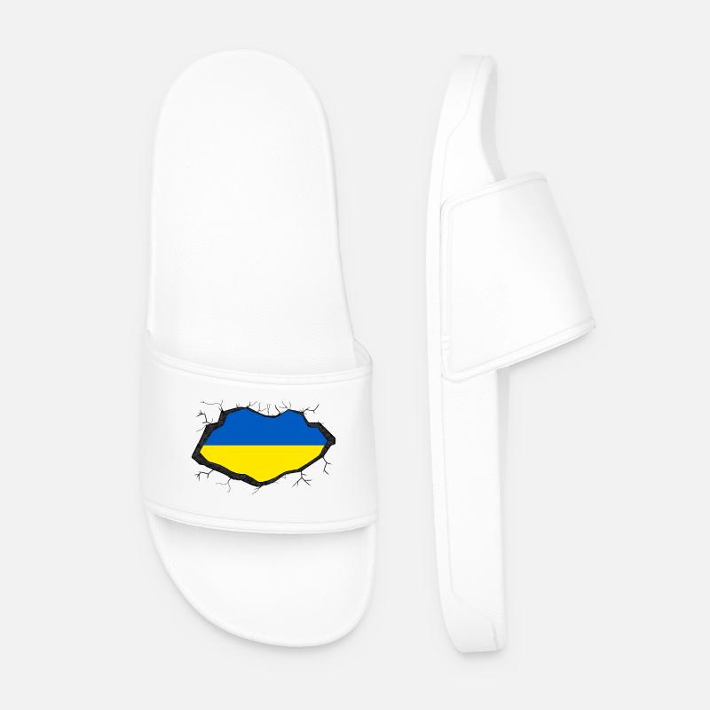 Ukrainische Flagge  - Männer Badelatschen - Weiß