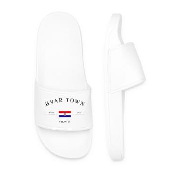 Hvar Town, Croatie – Souvenir et cadeau de vacances - Claquettes Homme - blanc - Devant