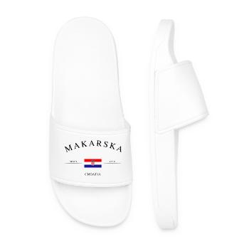 Makarska, Croatie – Souvenir et cadeau des Fêtes - Claquettes Homme - blanc - Devant