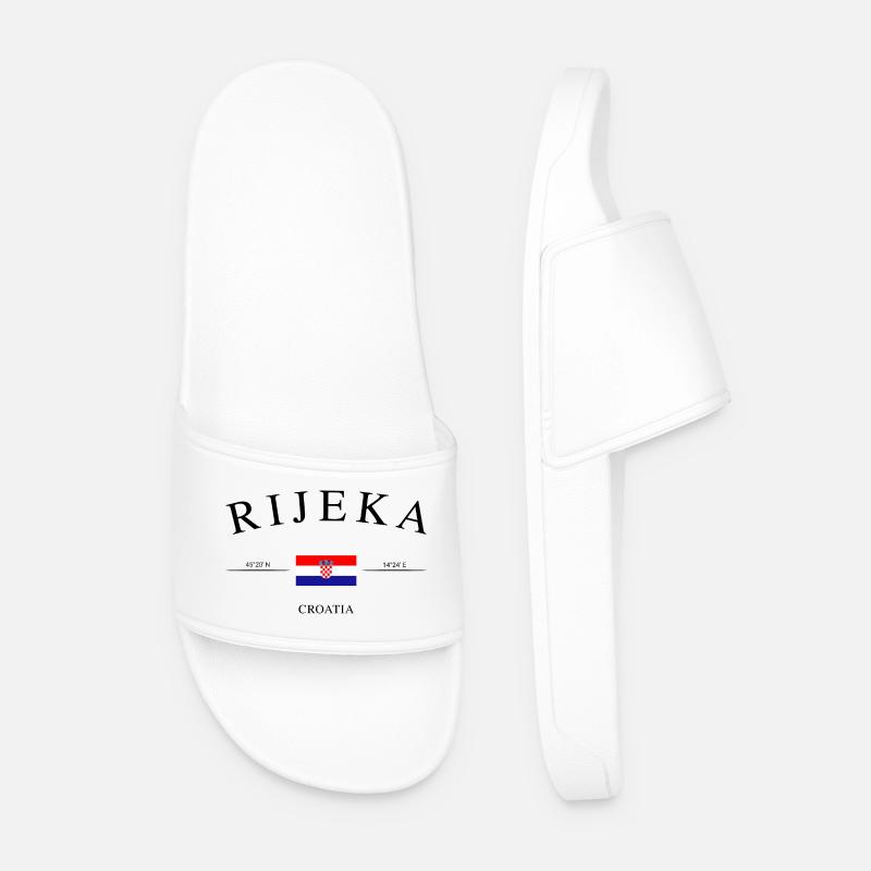 Rijeka Kroatien – Urlaub Souvenir & Geschenk - Männer Badelatschen - Weiß