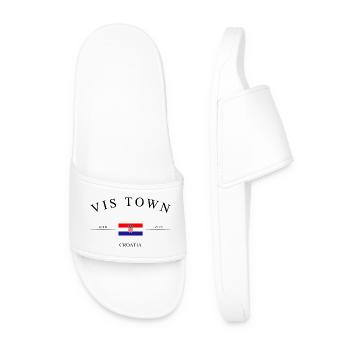 Ville de Vis, Croatie – Souvenirs et cadeaux de vacances - Claquettes Homme - blanc - Devant