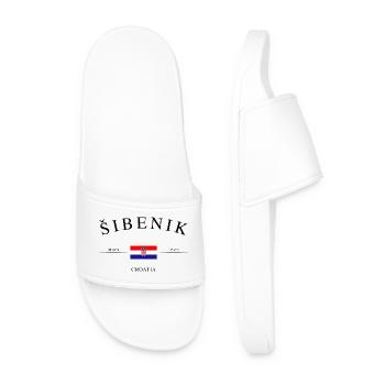 Šibenik Croatia – Holiday Souvenir &amp; Gift - Men’s Pool Sliders - white - Front
