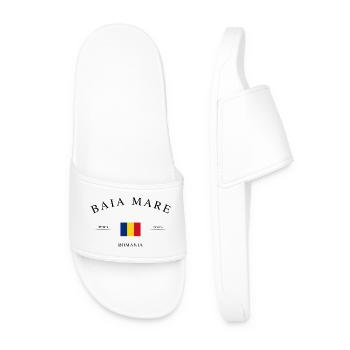 Baia Mare Romania – Holiday Souvenir & Gift - Men’s Pool Sliders - white - Front
