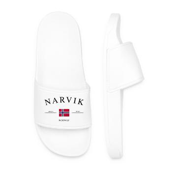 Narvik Norwegen – Urlaub Souvenir & Geschenk - Männer Badelatschen - Weiß - Vorne