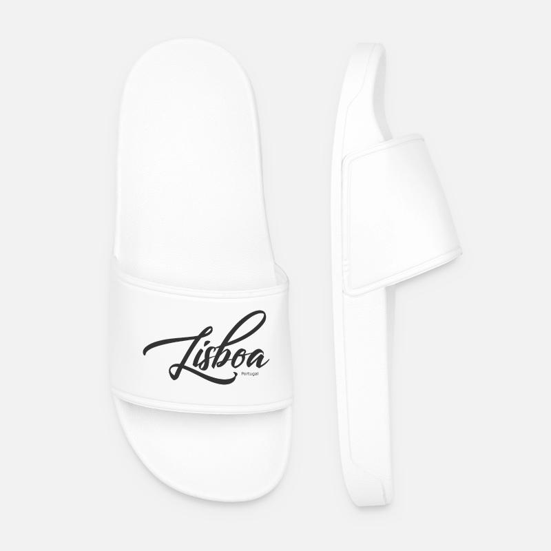 Lisboa Script Portugal - Männer Badelatschen - Weiß