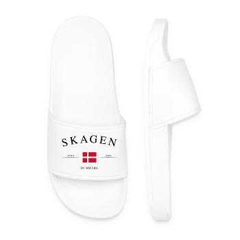 Skagen, Danemark – Souvenir et cadeau de vacances - Claquettes Homme - blanc - Devant