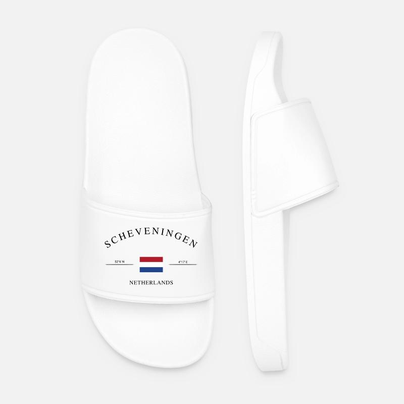 Scheveningen Niederlande Urlaub Souvenir Geschenk - Männer Badelatschen - Weiß