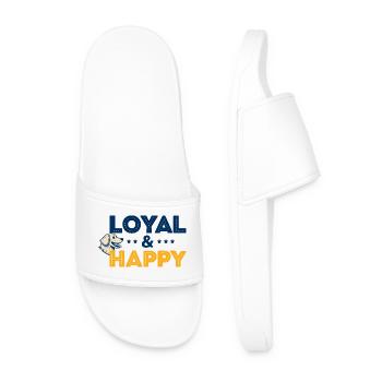 Loyal & Happy Dog Logo - Männer Badelatschen - Weiß - Vorne