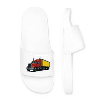  Lastwagen  - Männer Badelatschen - Weiß - Vorne
