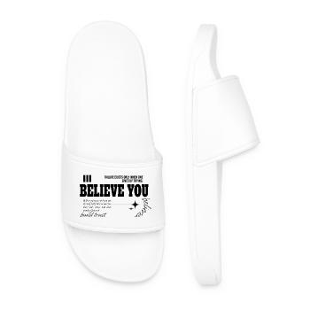 Believe You - Men’s Pool Sliders - white - Front