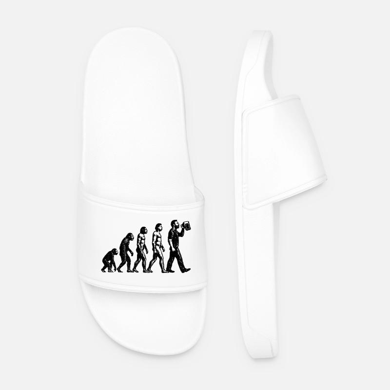Evolution zum Biertrinker Grunge Design - Männer Badelatschen - Weiß