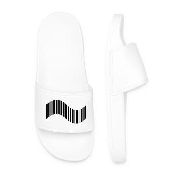 Code-barres en forme ondulée - Claquettes Homme - blanc - Devant