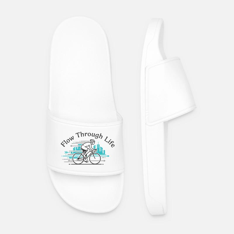 Flow Through Life - Männer Badelatschen - Weiß