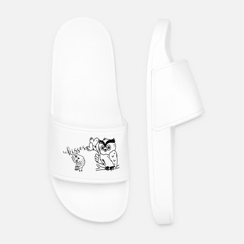 Zwei Eulen - Männer Badelatschen - Weiß