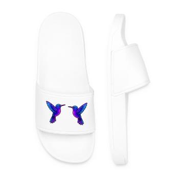 Hummingbird Bird - Men’s Pool Sliders - white - Front