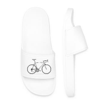Road Bike Love On Two Wheels Biker - Men’s Pool Sliders - white - Front
