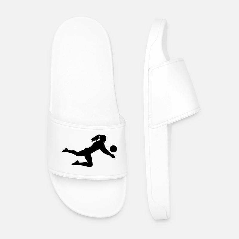 Volleyball Silhouette - Männer Badelatschen - Weiß