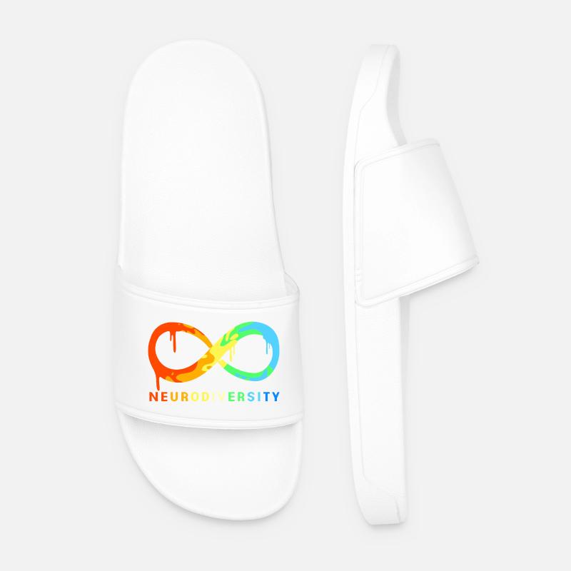 Neurodiversity Autism Brain ADHD Asperger - Men’s Pool Sliders - white