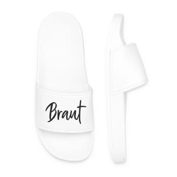 Braut Handlettering Design - Männer Badelatschen - Weiß - Vorne