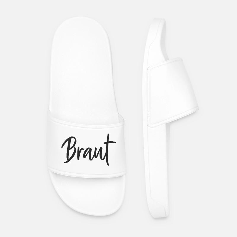 Braut Handlettering Design - Männer Badelatschen - Weiß