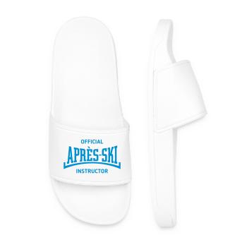 Official Après-Ski Instructor (Konkav / Blue) - Männer Badelatschen - Weiß - Vorne