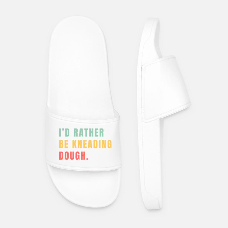 I'd rather be kneading dough - Men’s Pool Sliders - white