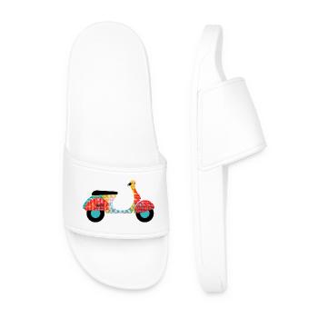 Scooter en tissu Vintage rétro Italie Fan de conduite de cyclomoteur - Claquettes Homme - blanc - Devant