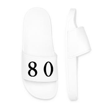 80. 80 YEARS. 80th ANNIVERSARY. 80 YEARS ANNIVERSARY. - Men’s Pool Sliders - white - Front