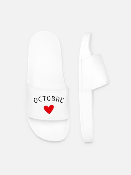 Future maman Octobre – Bébé en route ❤️ - Claquettes Homme - blanc