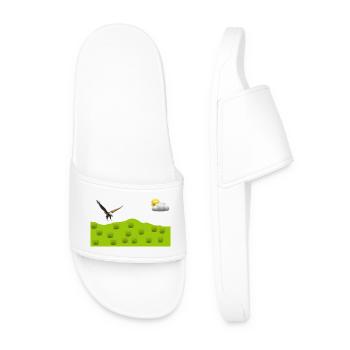 Aigle sur un paysage vert - Claquettes Homme - blanc - Devant