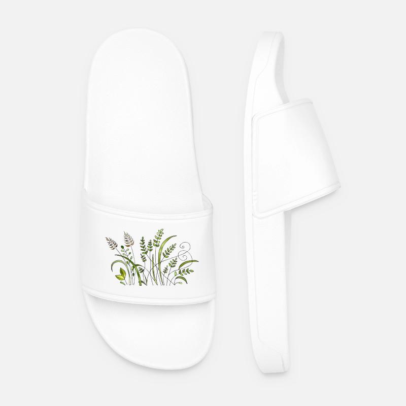 Blumen - Männer Badelatschen - Weiß