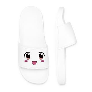 Süßes Gesicht im Kawaii-Manga-Stil - Männer Badelatschen - Weiß - Vorne