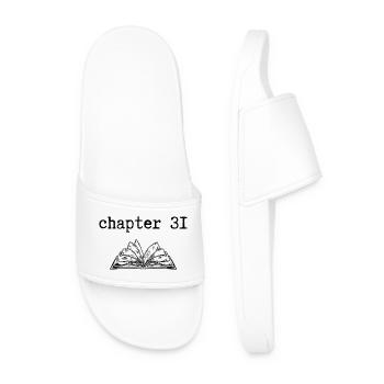 chapter 31 Birthday - Men’s Pool Sliders - white - Front
