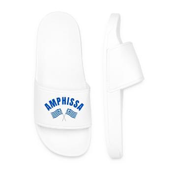 Amphissa Greek Flags  - Men’s Pool Sliders - white - Front