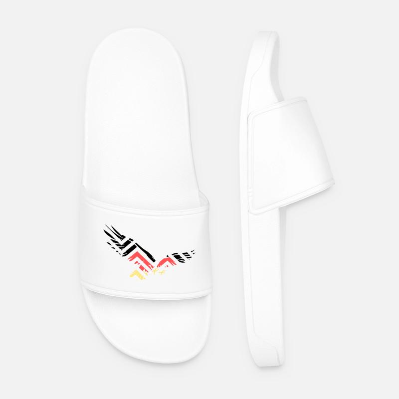 Abstract Eagle Germany Fan - Men’s Pool Sliders - white