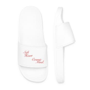 Soft Heart Cosmic Mind - Men’s Pool Sliders - white - Front