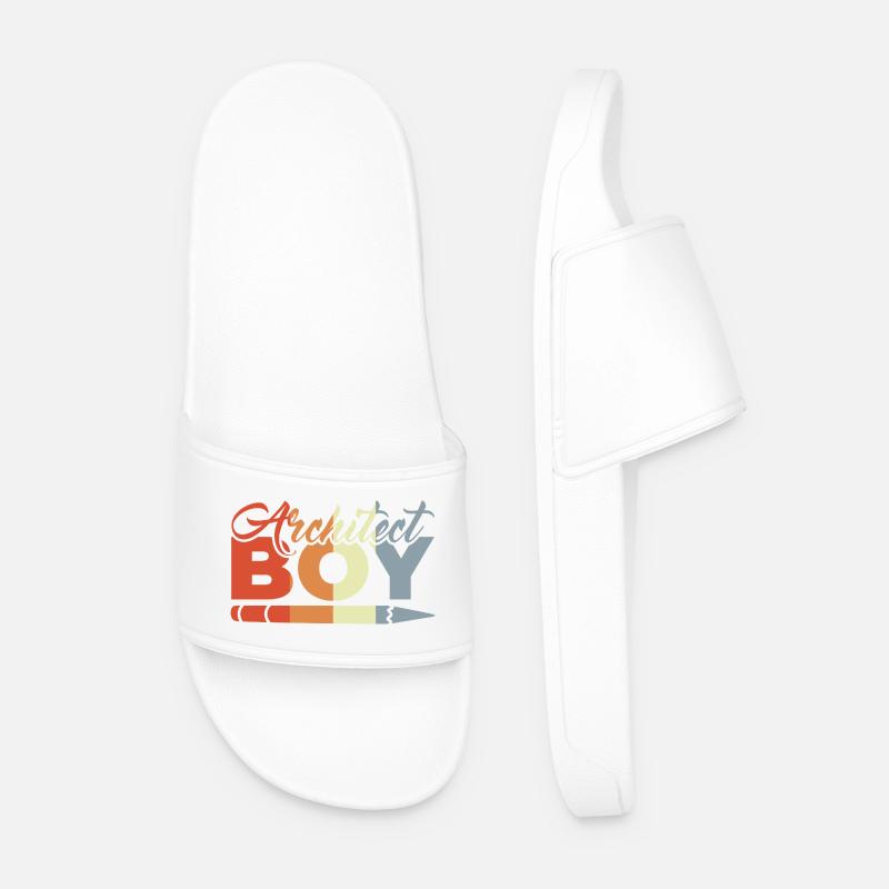Funny Architect Kid - Men’s Pool Sliders - white