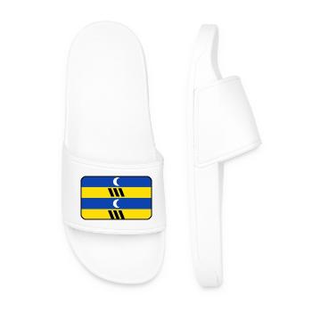 Ameland Flag Logo – Island Wear - Men’s Pool Sliders - white - Front
