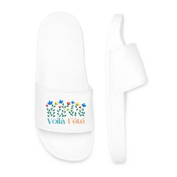 Voilà l'été Floral Burst - Men’s Pool Sliders - white - Front