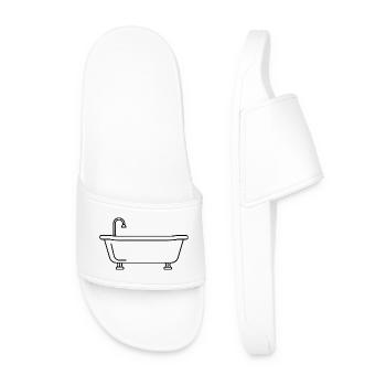 Bathtub Outline - Men’s Pool Sliders - white - Front