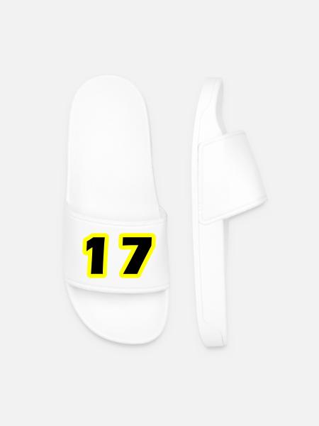 17 Number Symbol - Men’s Pool Sliders - white